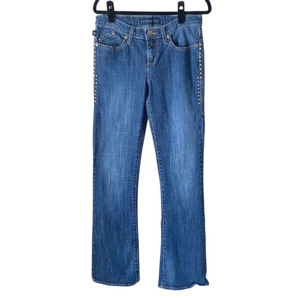 ROCK & REPUBLIC Jeans Kasandra Boot Cut Studded Dark Wash Mid Rise Denim 6 - Picture 1 of 8